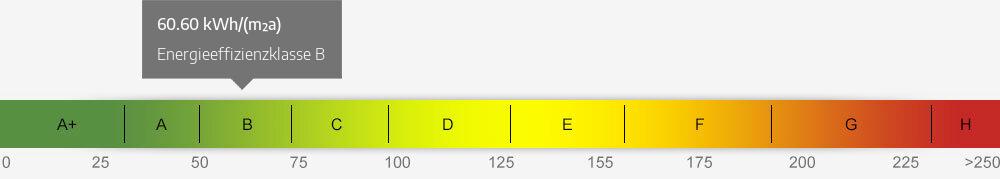 Energieausweis Skala 60.60 kWh/(m²a)
