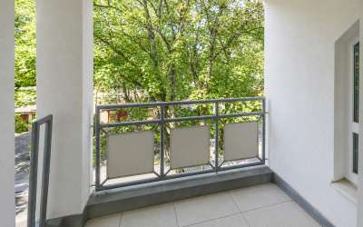 Hier ist Platz für Modernes und elegantes Wohnen in der Kur- und Bäderstadt - mit Türmchen