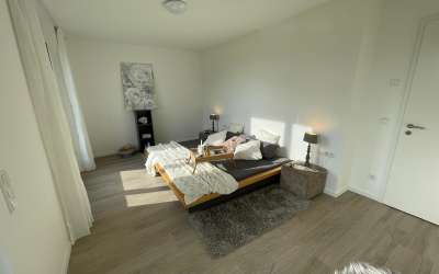 3,5-Zimmer-Neubau-Mietwohnung mit Terrasse und Gartenanteil