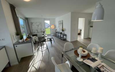 3,5-Zimmer-Neubau-Mietwohnung mit Terrasse und Gartenanteil
